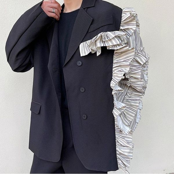 men's suits & blazers suit men asymmetrical lace sleeve loose casual vintage fashion jacket man streetwear party dress coat blazer, White;black
men's suits & blazers suit men asymmetrical lace sleeve loose casual vintage fashion jacket man streetwear party dress coat blazer, White;black