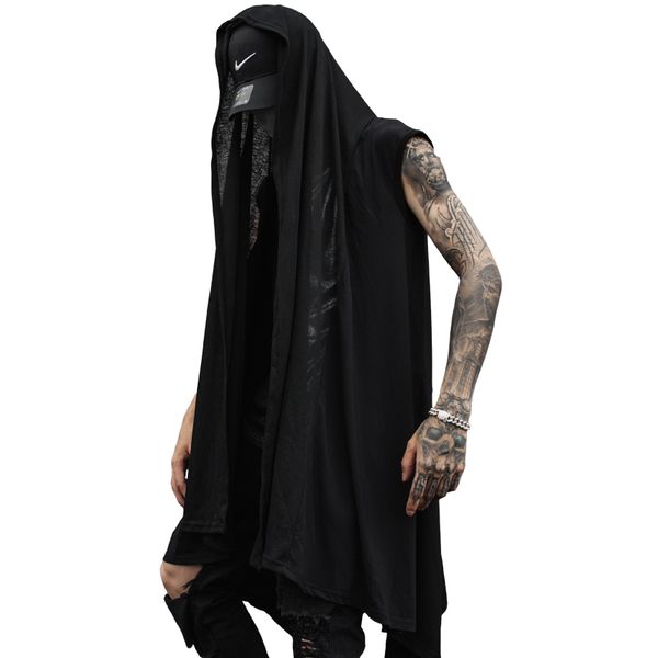 men's vests men nightclub singer punk oversize long vest cloak stage costume men hiphop cape cardigan gothic sleeveless shirt chal, Black;white
men's vests men nightclub singer punk oversize long vest cloak stage costume men hiphop cape cardigan gothic sleeveless shirt chal, Black;white