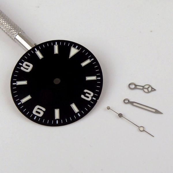black sterile automatic 29mm watch dial hands for nh35 eta 2836 miyota 8215 movement luminous marks
black sterile automatic 29mm watch dial hands for nh35 eta 2836 miyota 8215 movement luminous marks