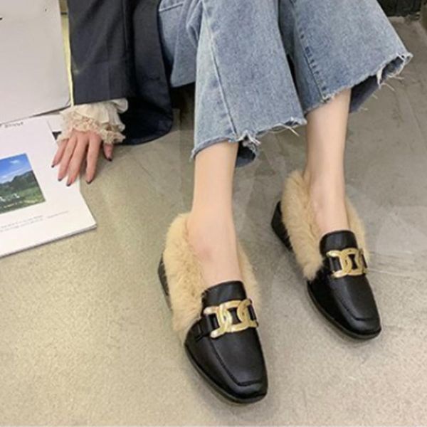 dress shoes women fluffy plush female pumps square toe block heels metal buckle pu leather platform ladies fashion comfortable, Black
dress shoes women fluffy plush female pumps square toe block heels metal buckle pu leather platform ladies fashion comfortable, Black