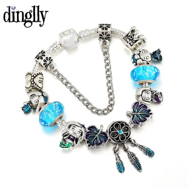 charm bracelets dinglly blue theme dream catcher for women leaf cartoon princess crown beaded bracelet jewelry girlfriend gifts, Golden;silver
charm bracelets dinglly blue theme dream catcher for women leaf cartoon princess crown beaded bracelet jewelry girlfriend gifts, Golden;silver