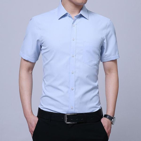 men's casual shirts men summer shirt smart blue pink white short sleeve turn down collar straight male business daily basic clothes, White;black 
men's casual shirts men summer shirt smart blue pink white short sleeve turn down collar straight male business daily basic clothes, White;black
