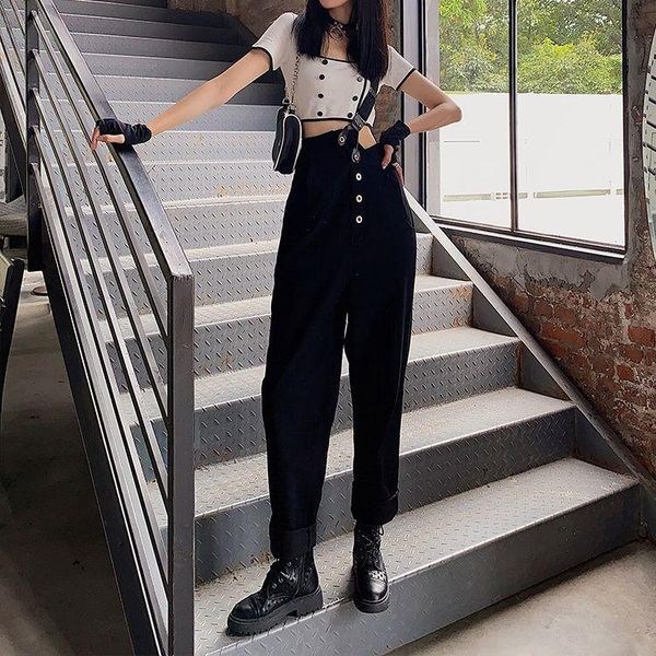 women's jeans harajuku jumpsuit button single elastic bib pants women casual streetwear hip-hop cool ulzzang wild chic, Blue
women's jeans harajuku jumpsuit button single elastic bib pants women casual streetwear hip-hop cool ulzzang wild chic, Blue
