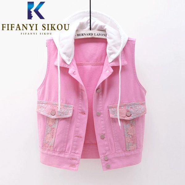 women's vests oversize women hooded denim vest sleeveless jacket lace embroidery fashion jeans short coat loose plus size jackets, Black;white
women's vests oversize women hooded denim vest sleeveless jacket lace embroidery fashion jeans short coat loose plus size jackets, Black;white