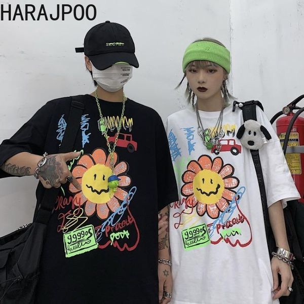 women's t-shirt harajpoo couple 2021 summer korean ins trendy hip-hop cartoon childlike graffiti print short sleeve round neck pullover, White
women's t-shirt harajpoo couple 2021 summer korean ins trendy hip-hop cartoon childlike graffiti print short sleeve round neck pullover, White