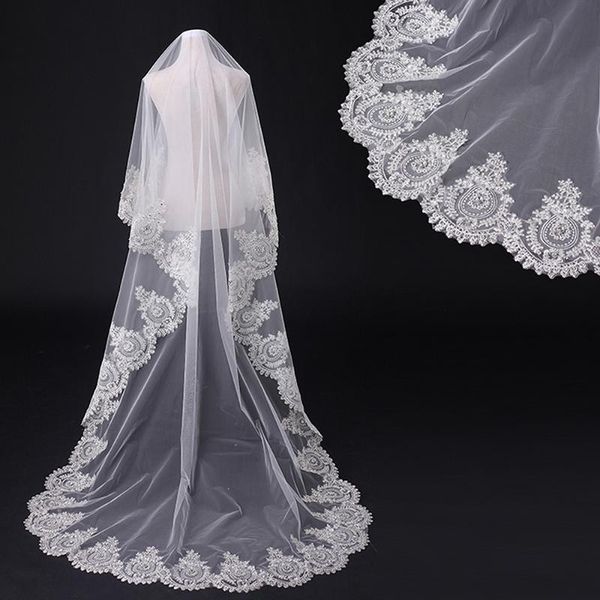 bridal veils fishday 2021 appliqued wedding veil in stock lace girls long 3m white cathedral accessories woman femme without clip d30, Black
bridal veils fishday 2021 appliqued wedding veil in stock lace girls long 3m white cathedral accessories woman femme without clip d30, Black