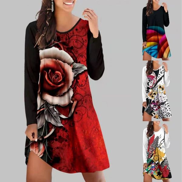 casual dresses 2021 summer fashion print round neck long sleeve ladies dress floral irregular hem fall a-line, Black;gray
casual dresses 2021 summer fashion print round neck long sleeve ladies dress floral irregular hem fall a-line, Black;gray