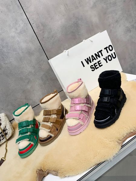 2022 luxury designer women boots winter two-wear velcro wool drag cotton shoes thick-soled warm short tube fleece snow boot sandals, Black
2022 luxury designer women boots winter two-wear velcro wool drag cotton shoes thick-soled warm short tube fleece snow boot sandals, Black