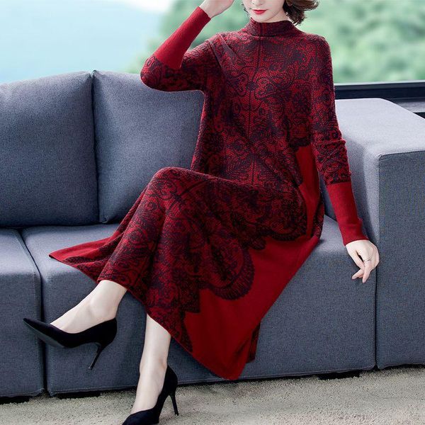 casual dresses coigarsam women dress autumn 2022 office lady korea style knitting print long sleeve loose turtleneck robe, Black;gray
casual dresses coigarsam women dress autumn 2022 office lady korea style knitting print long sleeve loose turtleneck robe, Black;gray