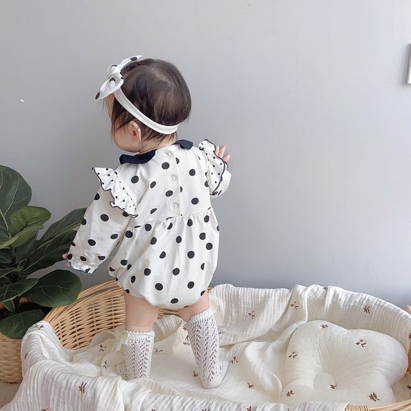 rompers wholesale spring korean style baby girl bodysuit black dot peter pan collar with headwear jumpsuit kids clothes e158 424z, Blue
rompers wholesale spring korean style baby girl bodysuit black dot peter pan collar with headwear jumpsuit kids clothes e158 424z, Blue
