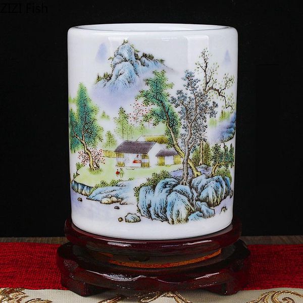 storage bottles & jars classical ceramic pen holder ink painted pencil case handicraft porcelain holders desk decoration stationery jar
storage bottles & jars classical ceramic pen holder ink painted pencil case handicraft porcelain holders desk decoration stationery jar