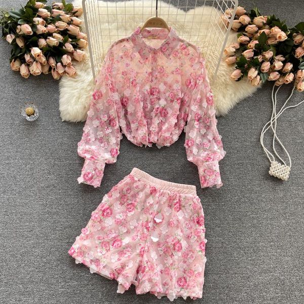 women's tracksuits 2021 summer suit long-sleeved shirt lapel three-dimensional flower sweet wide-leg shorts two-piece kk126, Gray
women's tracksuits 2021 summer suit long-sleeved shirt lapel three-dimensional flower sweet wide-leg shorts two-piece kk126, Gray