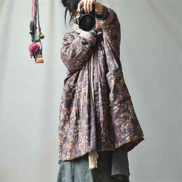 johnature women vintage print floral parkas cotton linen coats button v-neck long sleeve winter warm female long coats 210916, Black
johnature women vintage print floral parkas cotton linen coats button v-neck long sleeve winter warm female long coats 210916, Black