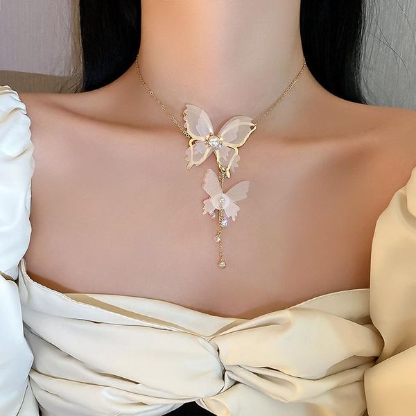 chokers elegant personality cute butterfly necklace for women clavicle chain fashion female chic pearl chocker jewelry gifts, Golden;silver
chokers elegant personality cute butterfly necklace for women clavicle chain fashion female chic pearl chocker jewelry gifts, Golden;silver