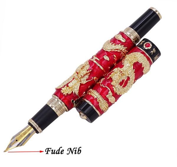 fountain pens jinhao red cloisonne double dragon calligraphy pen fude bent nib advanced craft writing gift for business office
fountain pens jinhao red cloisonne double dragon calligraphy pen fude bent nib advanced craft writing gift for business office