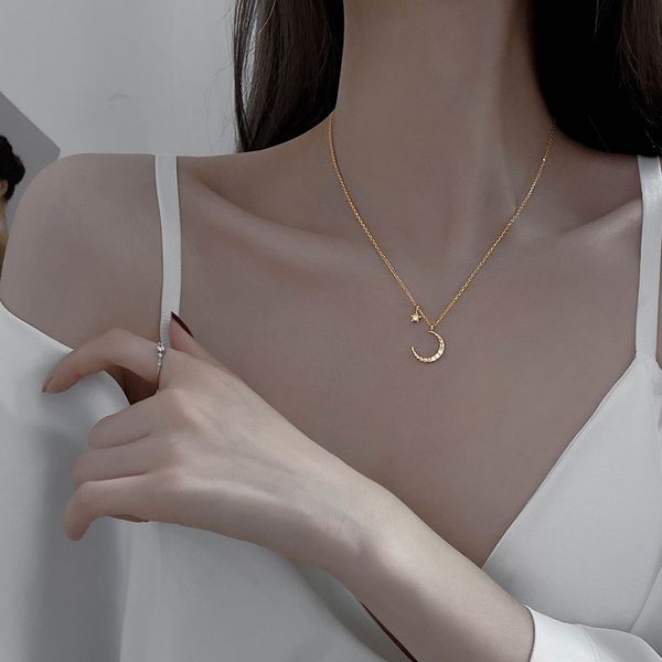 moon necklace female minority female temperament collarbone chain new design feeling delicate necklace, Silver
moon necklace female minority female temperament collarbone chain new design feeling delicate necklace, Silver