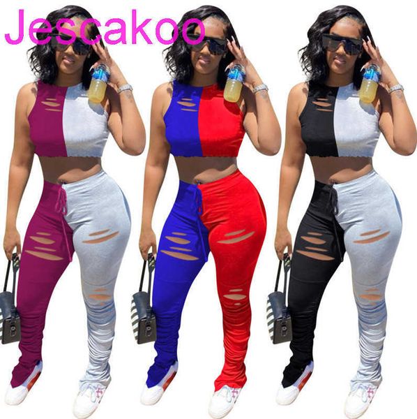 women tracksuits fashion 2 piece set pleated split stitching hole long pant casual sports club designer sleeveless jogging suits, Gray
women tracksuits fashion 2 piece set pleated split stitching hole long pant casual sports club designer sleeveless jogging suits, Gray