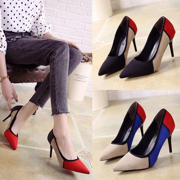 dress shoes pointed toe stiletto heels wild small fresh women's temperament red wedding fashion color matching high, Black
dress shoes pointed toe stiletto heels wild small fresh women's temperament red wedding fashion color matching high, Black