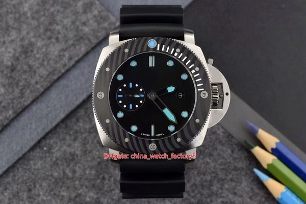 elling watches 47mm submersible pam799 pam00799 pam 799 00799 stainless steel rubber bands mechanical automatic mens men's watch wristw, Slivery;brown