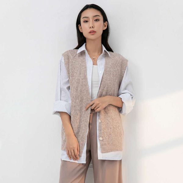 women's sweater coat autumn winter loose thin temperament celebrity knitted vest women, White
women's sweater coat autumn winter loose thin temperament celebrity knitted vest women, White