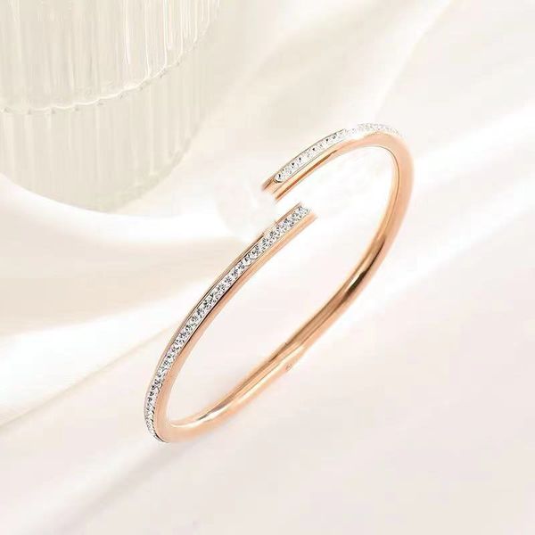 fashion luxury nail bangle classic titanium steel belt diamond love bracelet creative design jewelry exquisite gift box packaging, Black
fashion luxury nail bangle classic titanium steel belt diamond love bracelet creative design jewelry exquisite gift box packaging, Black