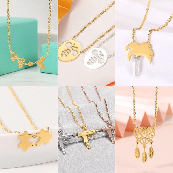 pendant necklaces 2021 brand stainless steel necklace for woman bee love toy gun garland choker party wedding women jewelry gift, Silver
pendant necklaces 2021 brand stainless steel necklace for woman bee love toy gun garland choker party wedding women jewelry gift, Silver