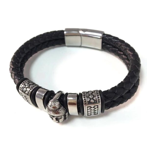 cuff 2021 st leather bracelet men black stainless steel buddha charm for women e0059, White
cuff 2021 st leather bracelet men black stainless steel buddha charm for women e0059, White