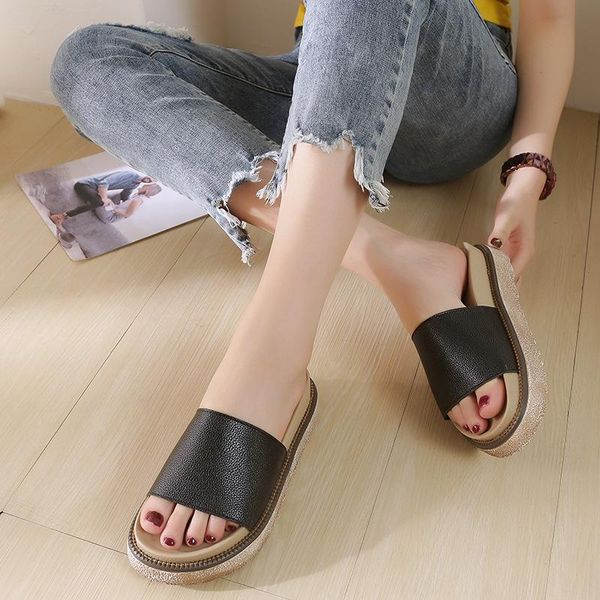 slippers platform ladies and sandals leather shoes women designer slides wedge casual woman luxury buty, Black
slippers platform ladies and sandals leather shoes women designer slides wedge casual woman luxury buty, Black