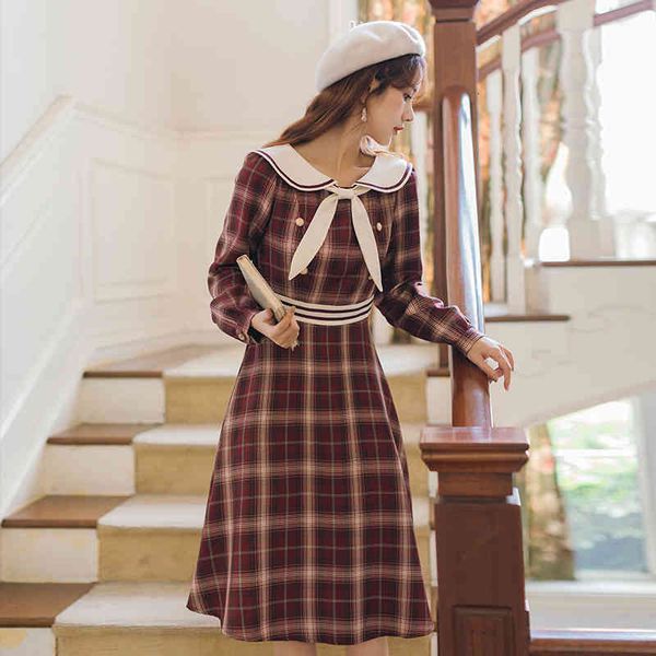 dress vintage sweet autumn up plaid high-waist preppy sailor's turtleneck female -quality, Black;gray
dress vintage sweet autumn up plaid high-waist preppy sailor's turtleneck female -quality, Black;gray