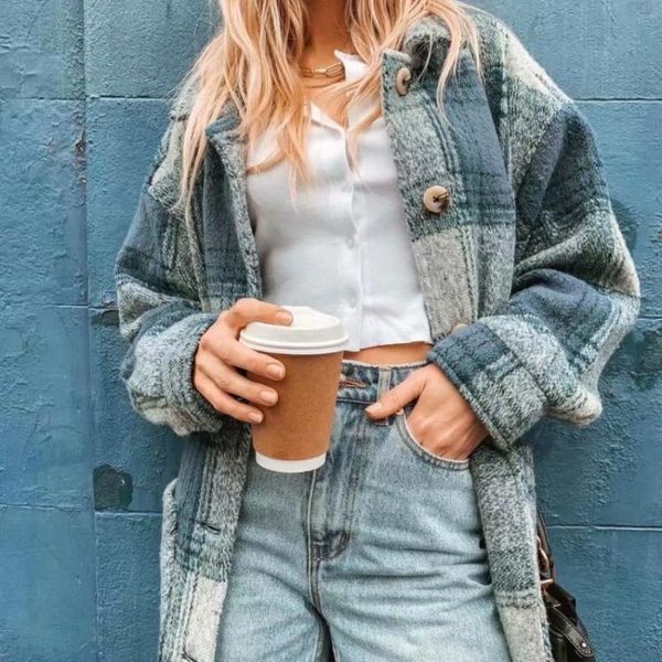 women's trench coats ayualin vintage chic plaid pockets woolen women fashion turn-down collar long sleeve buttons coat female outerwear, Tan;black
women's trench coats ayualin vintage chic plaid pockets woolen women fashion turn-down collar long sleeve buttons coat female outerwear, Tan;black