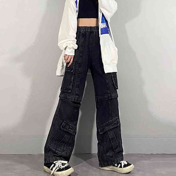 women's jeans shengpalae hip hop color contrast spring elastic high waist multi pocket spliced zipper loose cargo pants sg8u, Blue
women's jeans shengpalae hip hop color contrast spring elastic high waist multi pocket spliced zipper loose cargo pants sg8u, Blue