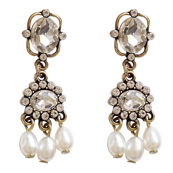 clip-on & screw back vintage shinny rhinestones clip on earrings non pierced for women water drop imitation pearls baroque, Silver
clip-on & screw back vintage shinny rhinestones clip on earrings non pierced for women water drop imitation pearls baroque, Silver