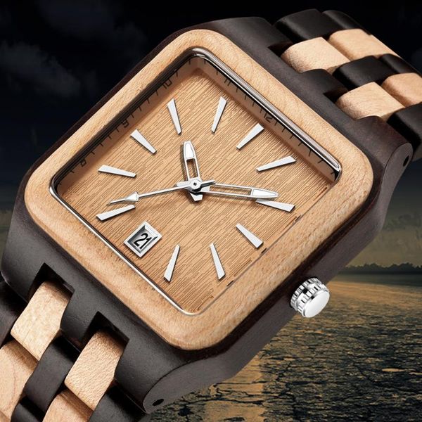 wristwatches creative square wooden watches mens quartz date watch ebony maple red sandalwood clock full wood strap male reloj de madera, Slivery;brown
wristwatches creative square wooden watches mens quartz date watch ebony maple red sandalwood clock full wood strap male reloj de madera, Slivery;brown