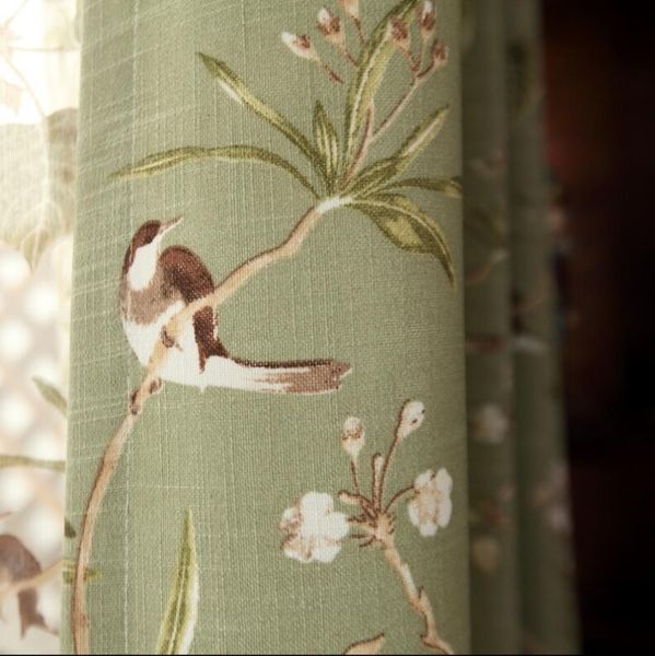 american pastoral green linen curtain bird print sheer voile tulle curtains window drapes cortina for living room door &
american pastoral green linen curtain bird print sheer voile tulle curtains window drapes cortina for living room door &