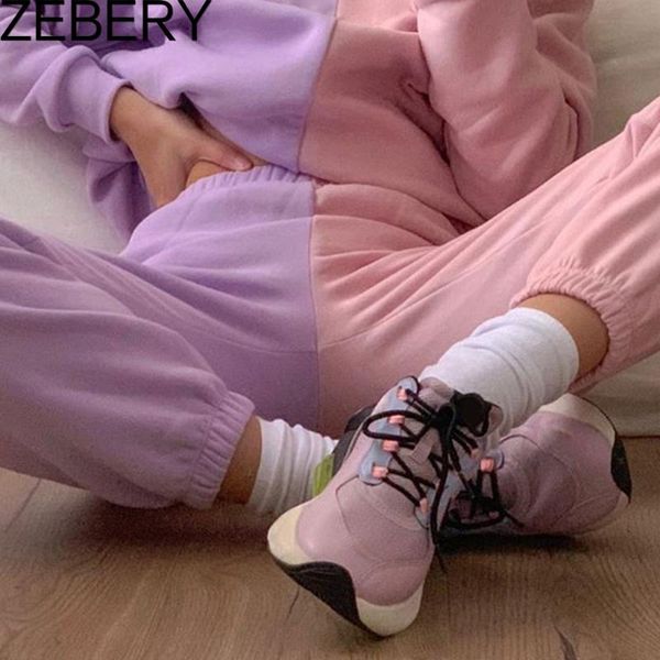women's pants & capris zebery contrast color baggy women jogger sweatpants casual pink purple patchwork high waist trousers female hip, Black;white
women's pants & capris zebery contrast color baggy women jogger sweatpants casual pink purple patchwork high waist trousers female hip, Black;white
