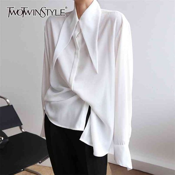 loose white blouse for women lapel long sleeve casual minimalist basic shirt female fashion clothes spring 210524
loose white blouse for women lapel long sleeve casual minimalist basic shirt female fashion clothes spring 210524