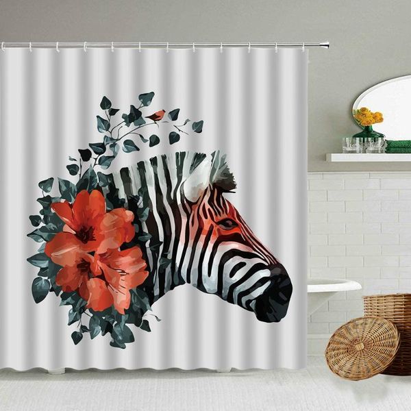 shower curtains wild animal zebra flower curtain black and white creative bathroom decoration with hook waterproof polyester screen set
shower curtains wild animal zebra flower curtain black and white creative bathroom decoration with hook waterproof polyester screen set