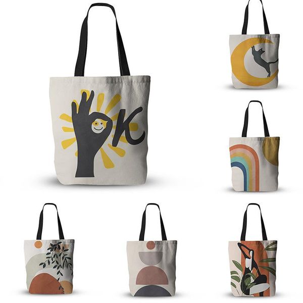storage bags fashion and colorful abstract geometric pattern printing canvas bag supermarket green shopping cotton linen material
storage bags fashion and colorful abstract geometric pattern printing canvas bag supermarket green shopping cotton linen material