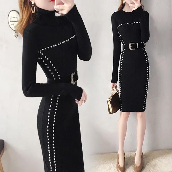 casual dresses elegant women's high-necked bottoming dress female autumn black knitted thickening slimming was thin and long temperamen, Black;gray
casual dresses elegant women's high-necked bottoming dress female autumn black knitted thickening slimming was thin and long temperamen, Black;gray