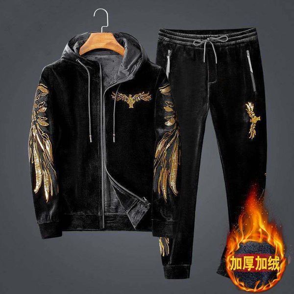 tracksuits 2021 new fashion brand plus thick gold veet leisure sports korean style self-cultivation winter two-piece men's clothing, Gray
tracksuits 2021 new fashion brand plus thick gold veet leisure sports korean style self-cultivation winter two-piece men's clothing, Gray