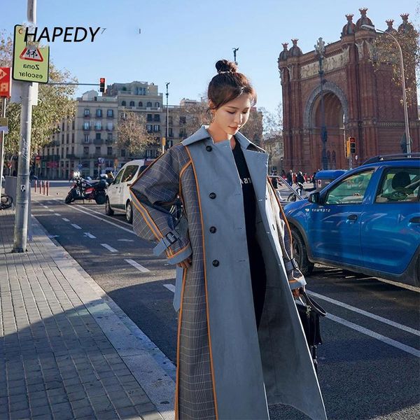 women's trench coats double-sided long coat 2021 woman fashion double-breasted hit color windbreaker loose bandage overcoat ladies oute, Tan;black
women's trench coats double-sided long coat 2021 woman fashion double-breasted hit color windbreaker loose bandage overcoat ladies oute, Tan;black