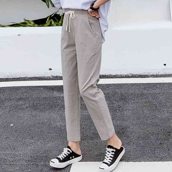 women's casual harem pants spring summer fashion ankle-length trousers female classic elastic waist black greenl beige 210514, Black;white
women's casual harem pants spring summer fashion ankle-length trousers female classic elastic waist black greenl beige 210514, Black;white