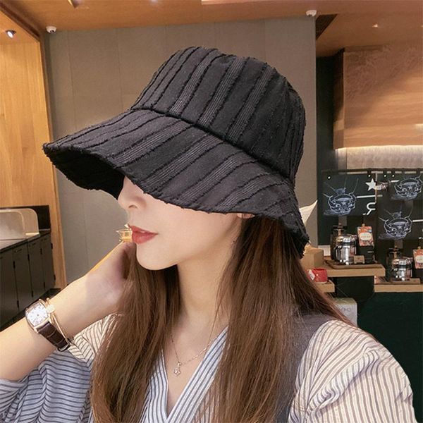 hat woman summer fisherman's temperament vertical stripe basin sunscreen sunshade bucket big cornice wide brim hats, Blue;gray
hat woman summer fisherman's temperament vertical stripe basin sunscreen sunshade bucket big cornice wide brim hats, Blue;gray