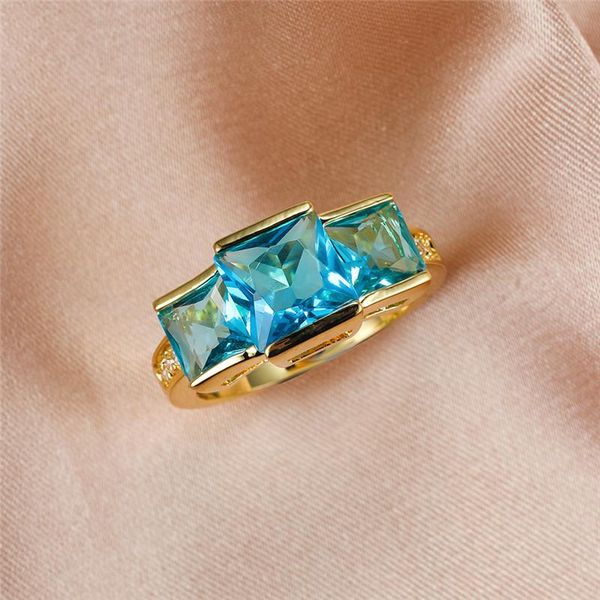 wedding rings female aqua blue crystal stone ring charm jewelry vintage gold color for women cute square zircon engagement, Slivery;golden
wedding rings female aqua blue crystal stone ring charm jewelry vintage gold color for women cute square zircon engagement, Slivery;golden