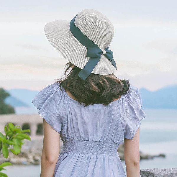 beach straw hat woman summer travel vacation sunshade sunscreen bowtie collapsible fisherman basin wide brim hats, Blue;gray
beach straw hat woman summer travel vacation sunshade sunscreen bowtie collapsible fisherman basin wide brim hats, Blue;gray