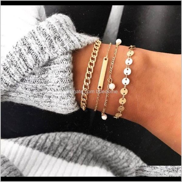 jewelry drop delivery 2021 bracelets set 4pcs/set package coin o figaro chain sier gold color plated square charm white plastic pearl pendan, Golden;silver
jewelry drop delivery 2021 bracelets set 4pcs/set package coin o figaro chain sier gold color plated square charm white plastic pearl pendan, Golden;silver