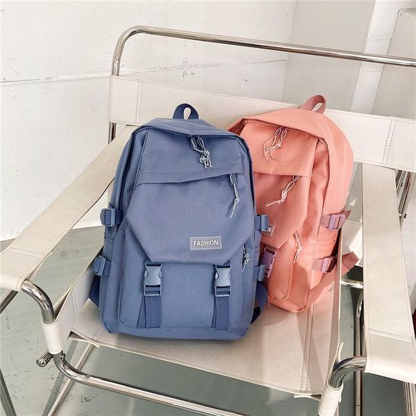 school bags girls solid color schoolbag women's korean style harajuku backpack high students large capacity simple
school bags girls solid color schoolbag women's korean style harajuku backpack high students large capacity simple