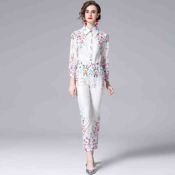 women's two piece pants runway designer suit spring long sleeve turn down collar flower printing shirt + hight waist pencil 2 se trpm, White
women's two piece pants runway designer suit spring long sleeve turn down collar flower printing shirt + hight waist pencil 2 se trpm, White