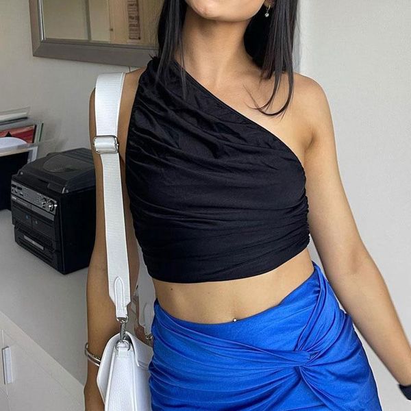 women's tanks & camis the one shoulder sling crop y2k women sleeveless ruched summer white black plain beach short streetwear 2021
women's tanks & camis the one shoulder sling crop y2k women sleeveless ruched summer white black plain beach short streetwear 2021