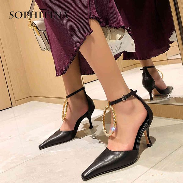 sophitina women pumps shoes mature genuine leather basic metal thin high heels decoration dress stylish summer pointed toe fo160 210513, Black
sophitina women pumps shoes mature genuine leather basic metal thin high heels decoration dress stylish summer pointed toe fo160 210513, Black